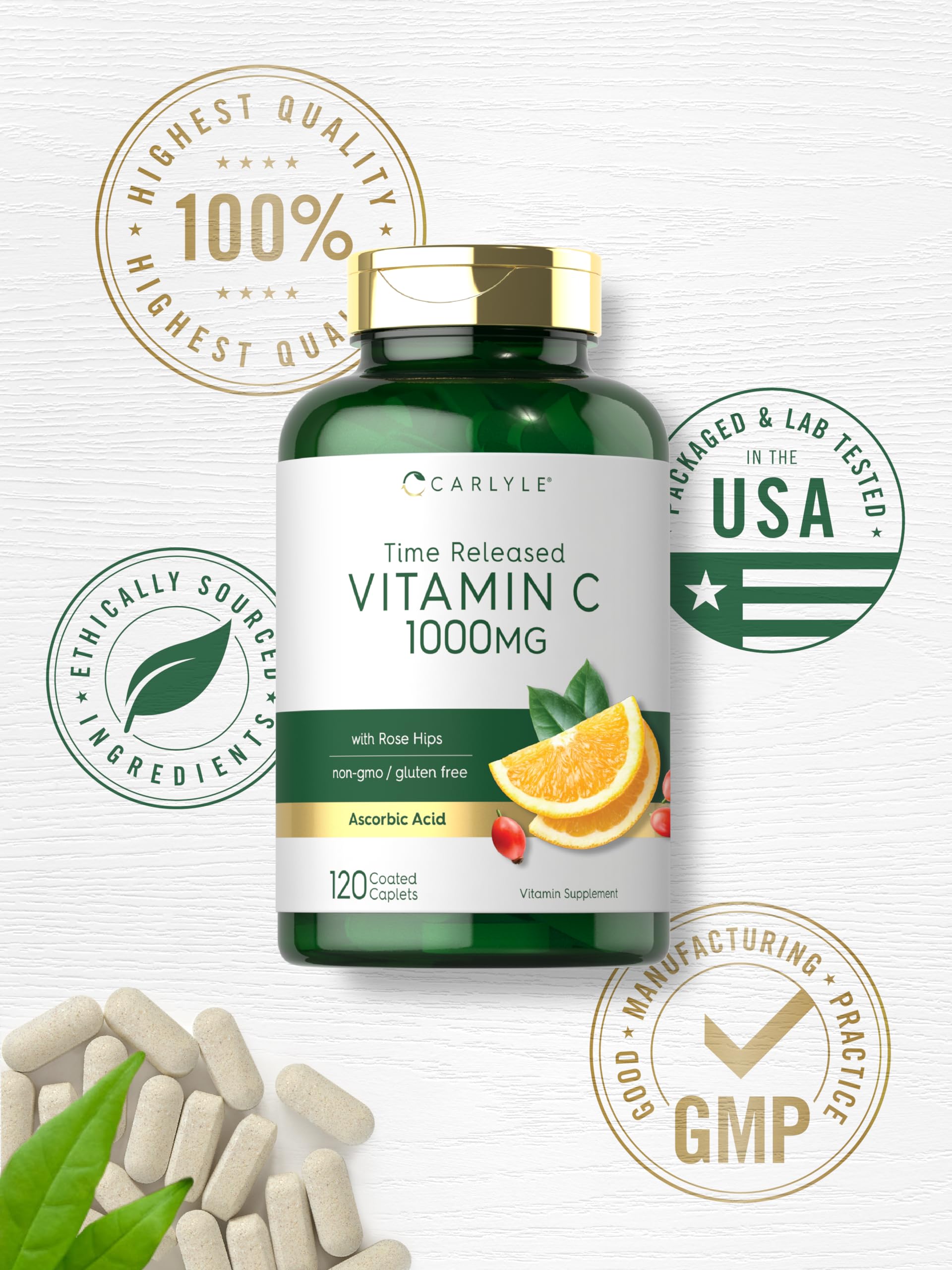 Label sans OGM sur l'emballage Carlyle 1000 mg.