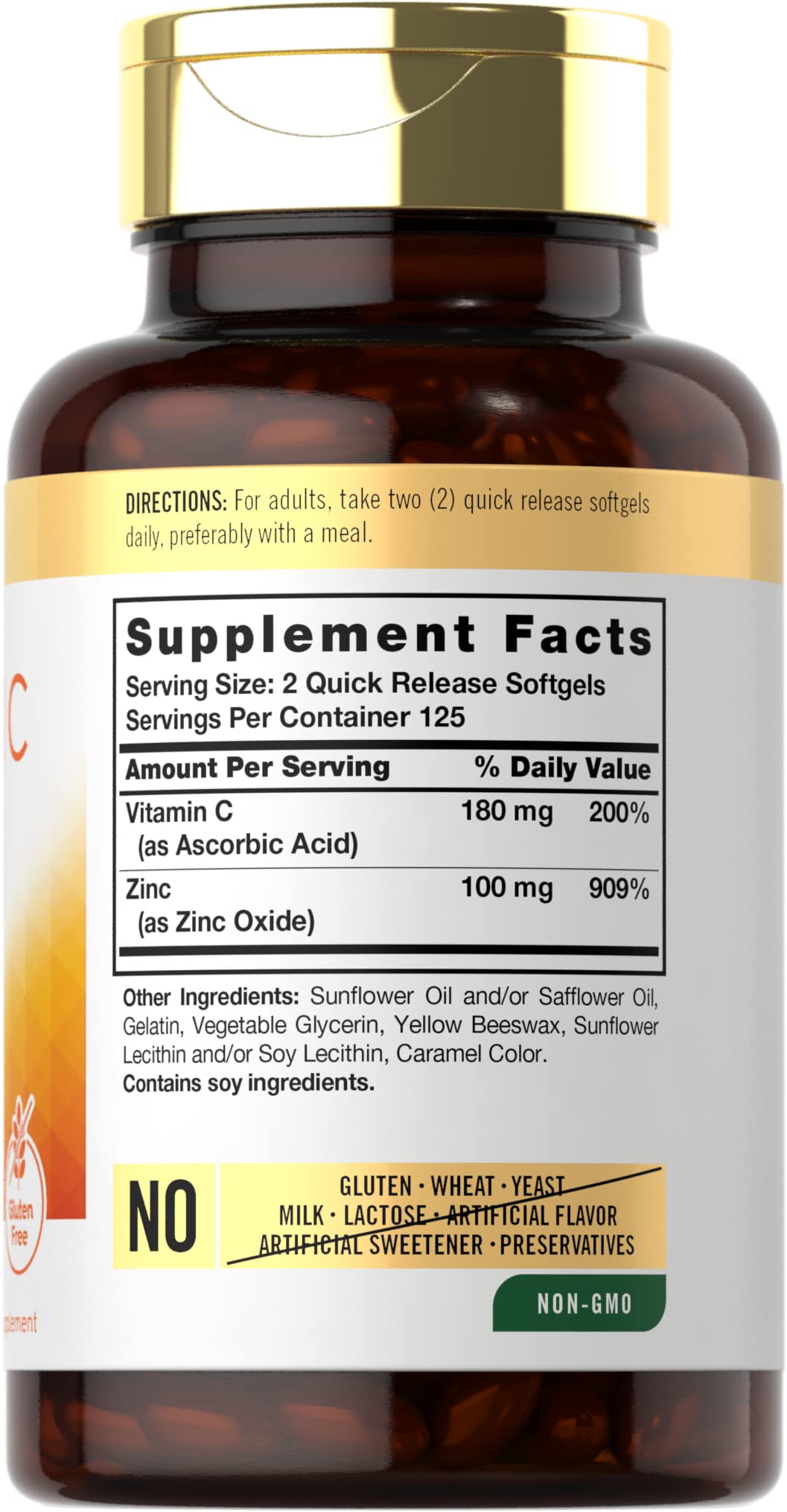 Carlyle Vitamine C avec Zinc, emballage boîte clair pour repérer rapidement les ingrédients.