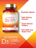 Carlyle Vitamine D3: étiquette claire aidant à repérer l'apport journalier.