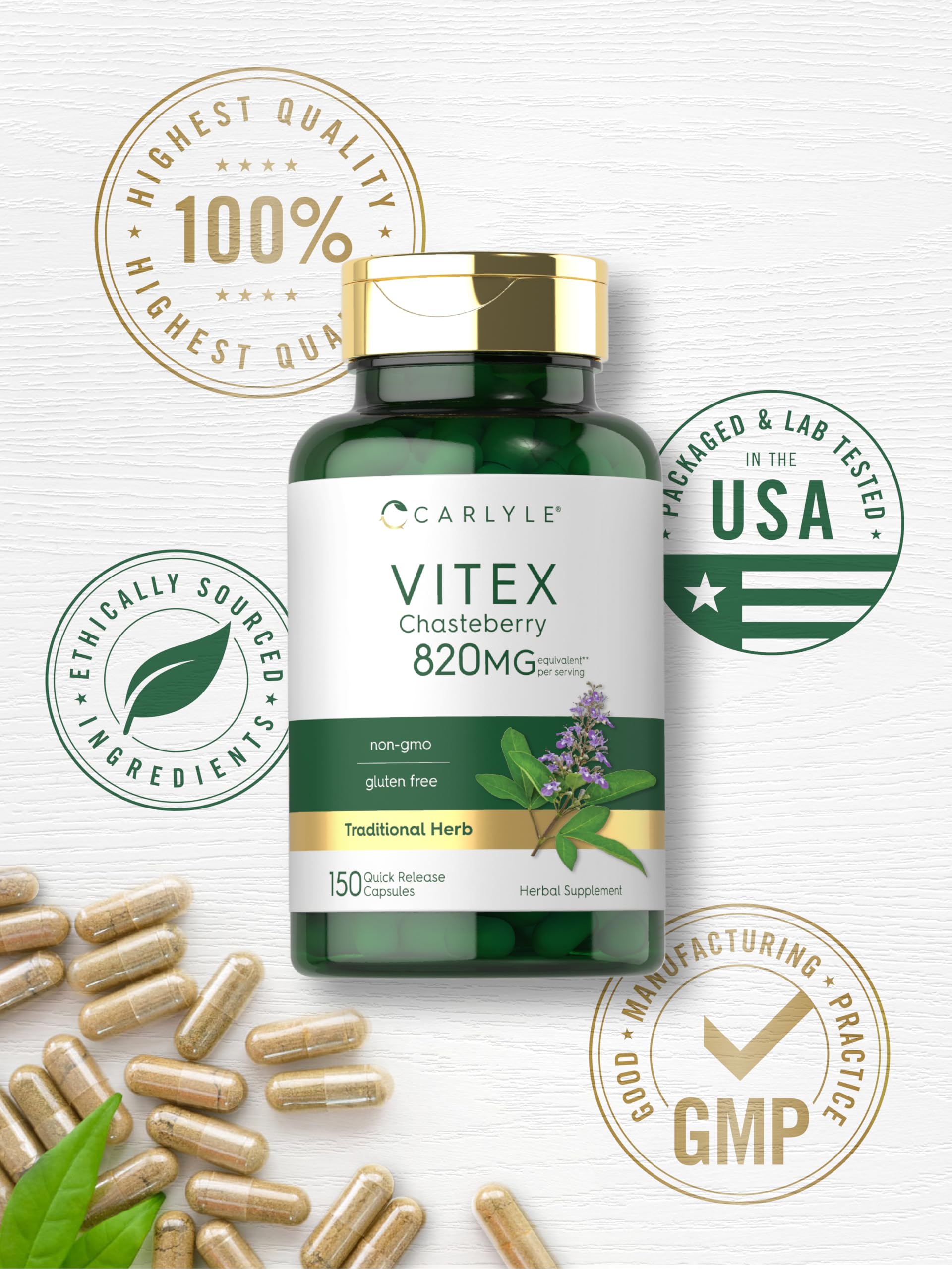 Carlyle Vitex Chasteberry: sans gluten pour une alimentation adaptée