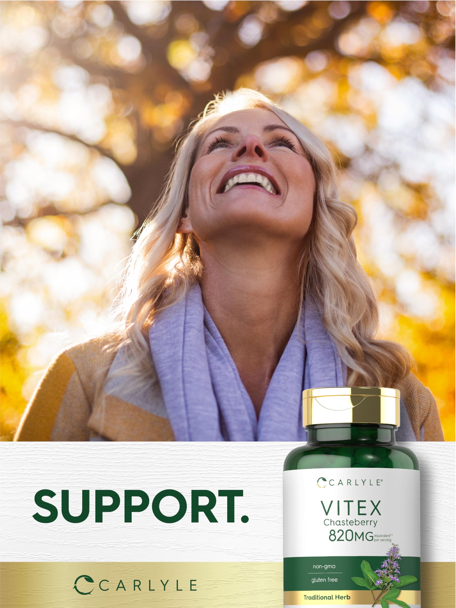 Carlyle Vitex Chasteberry: sans OGM et sans arômes artificiels