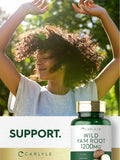 Dose recommandée affichée clairement pour Carlyle Wild Yam en gélules.