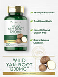 Boîte Carlyle Wild Yam, emballage sécurisé et pratique pour la vérification des ingrédients.