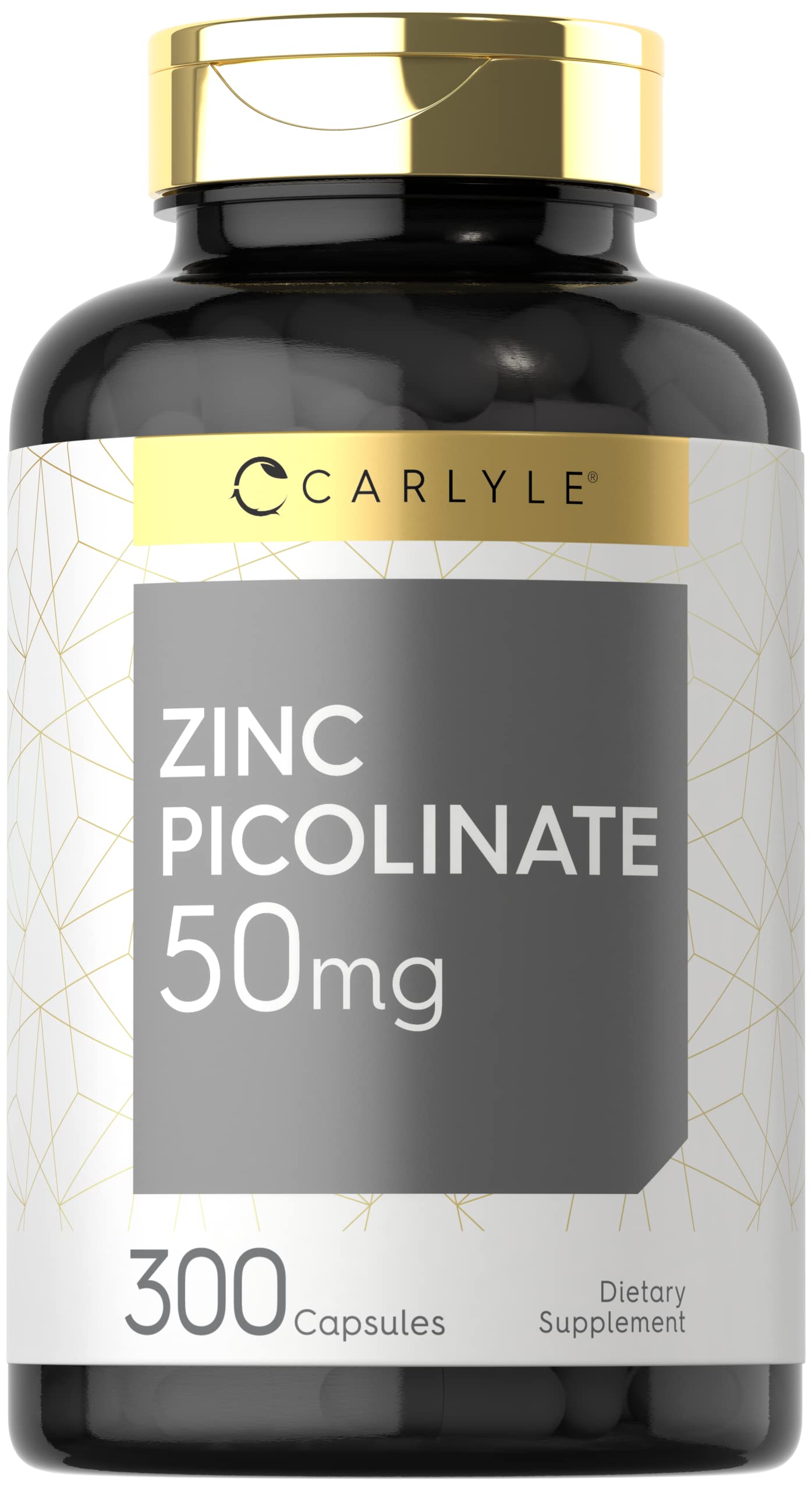 Carlyle Zinc Picolinate 50 mg capsules: supplément quotidien pour soutien minéral