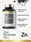 Étiquette claire Carlyle Zinc Picolinate sur le flacon: informations transparentes