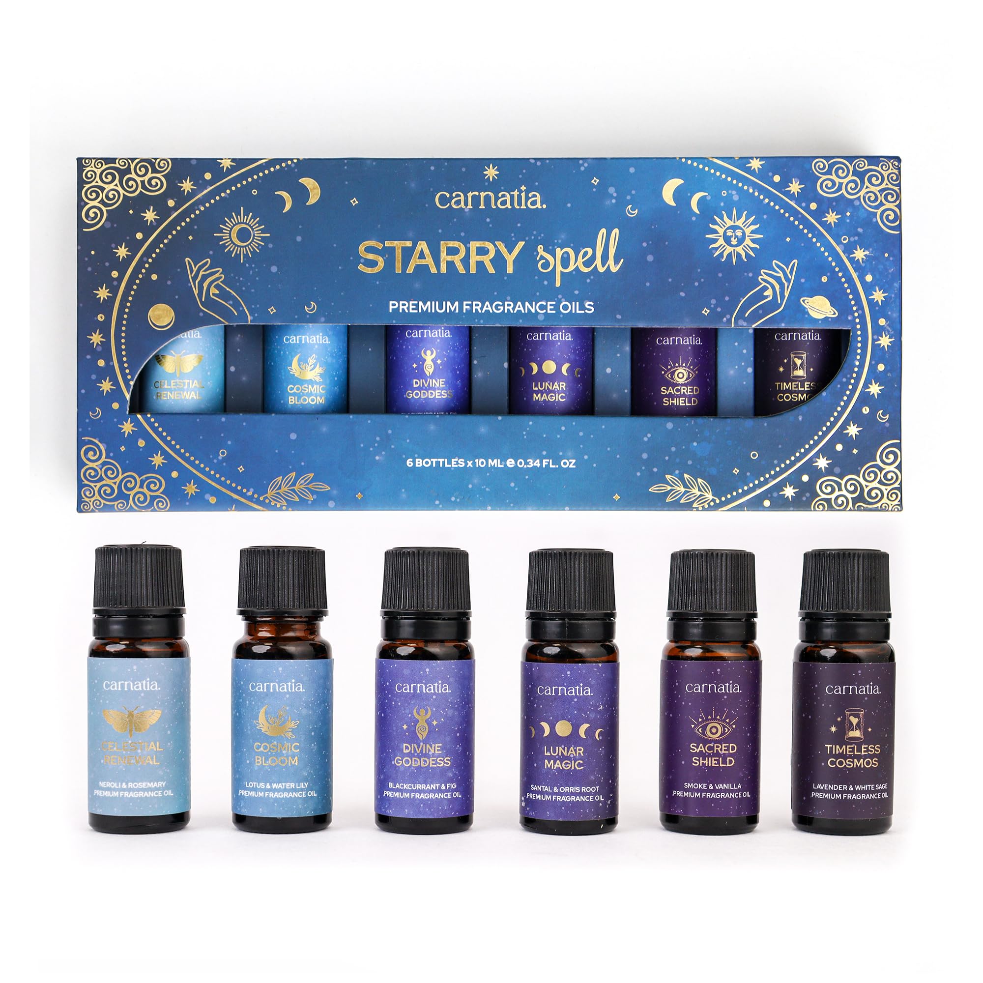 Carnatia Starry Spell: bouteille ambrée pour diffusion durable et aromatique