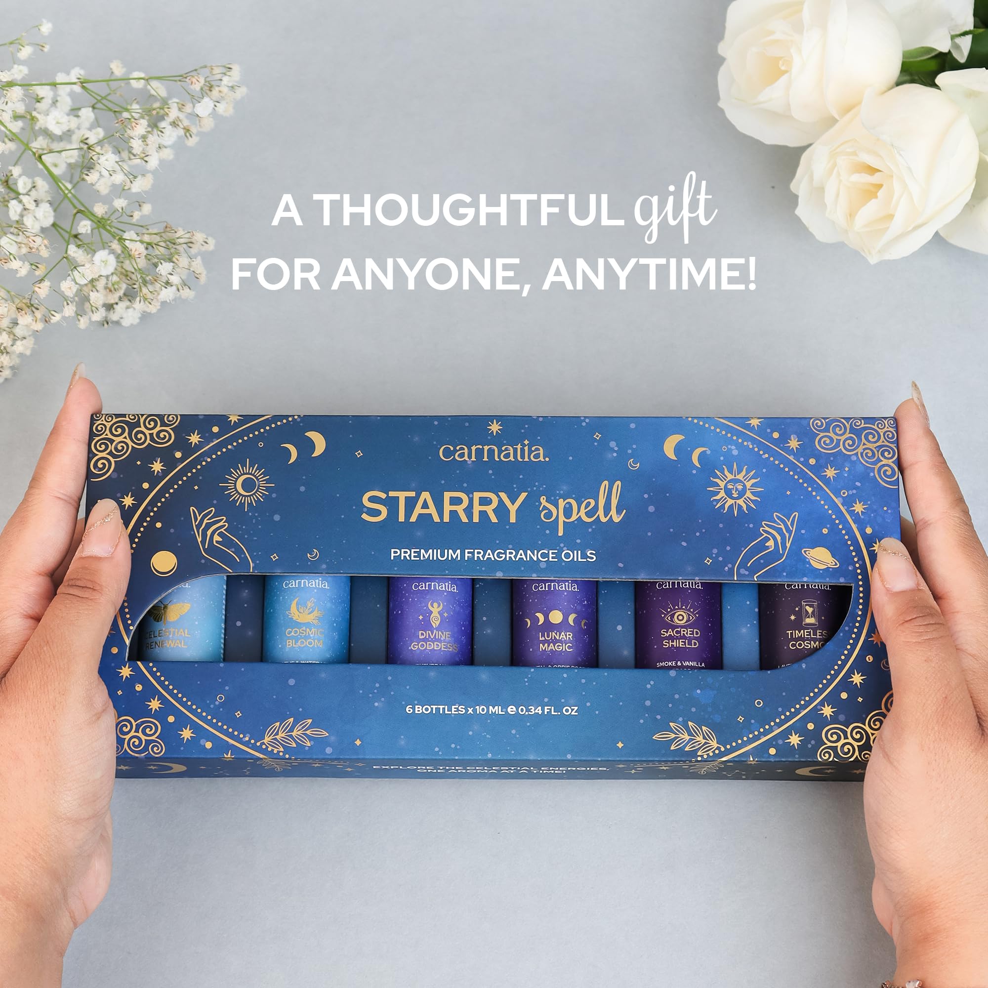 Carnatia Starry Spell: stockage ambré protège les senteurs et prolonge la fraîcheur