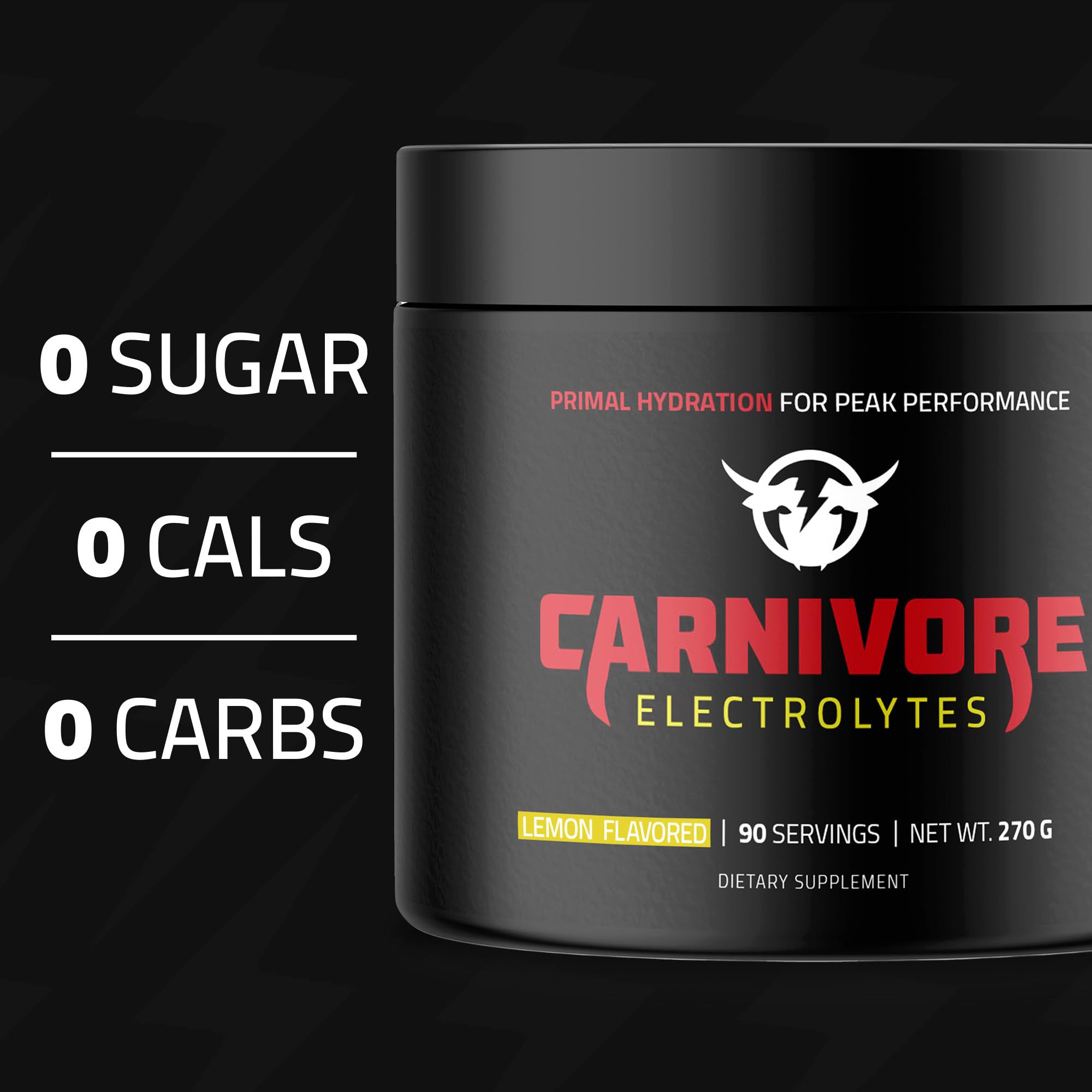 Carnivore Electrolytes Poudre, bouteille: usage quotidien sans sucre.