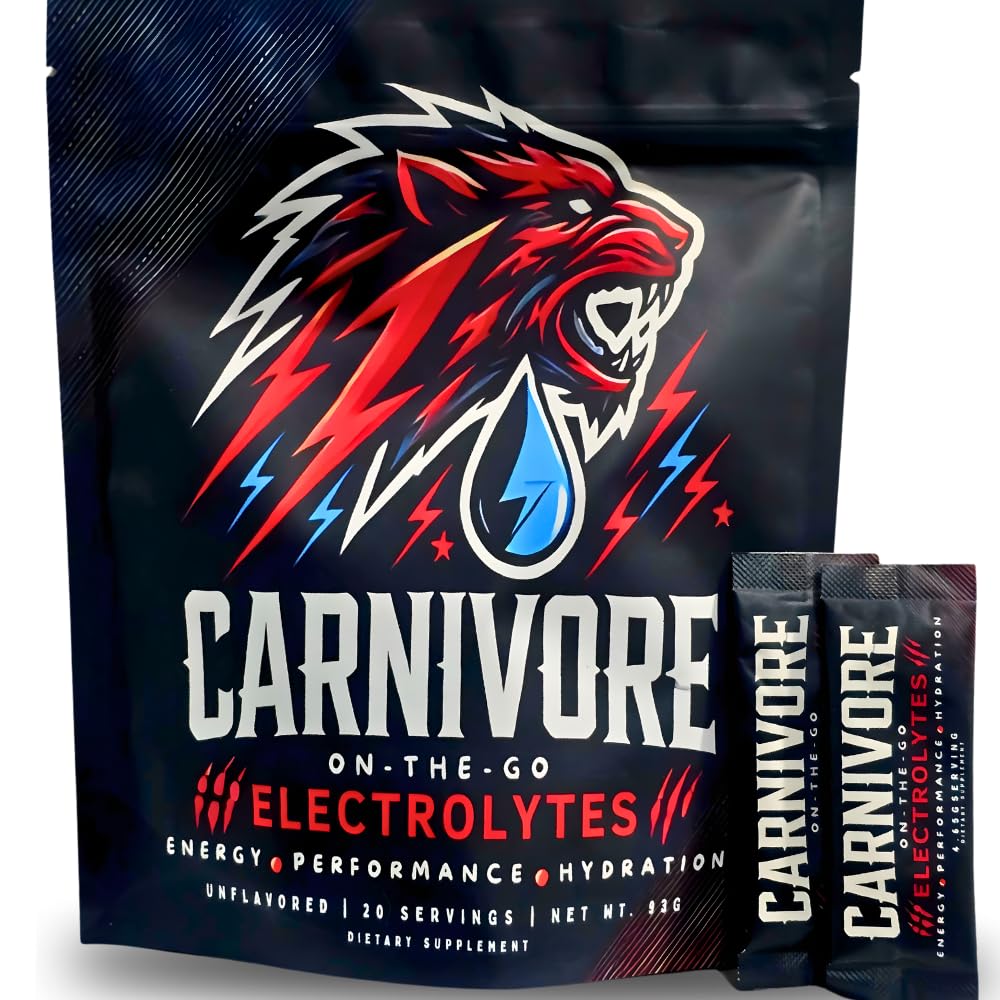Carnivore On-The-Go Electrolytes: bouteille d'hydratation, énergie durable et sans sucre.