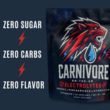 Carnivore On-The-Go Electrolytes: sachets faciles pour préparation rapide et hydratation équilibrée.