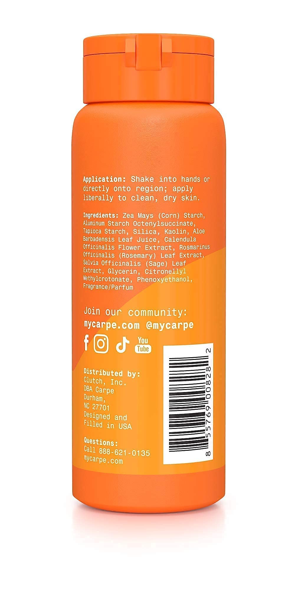 Poudre Carpe sans talc végane, soin sûr pour zones sensibles.
