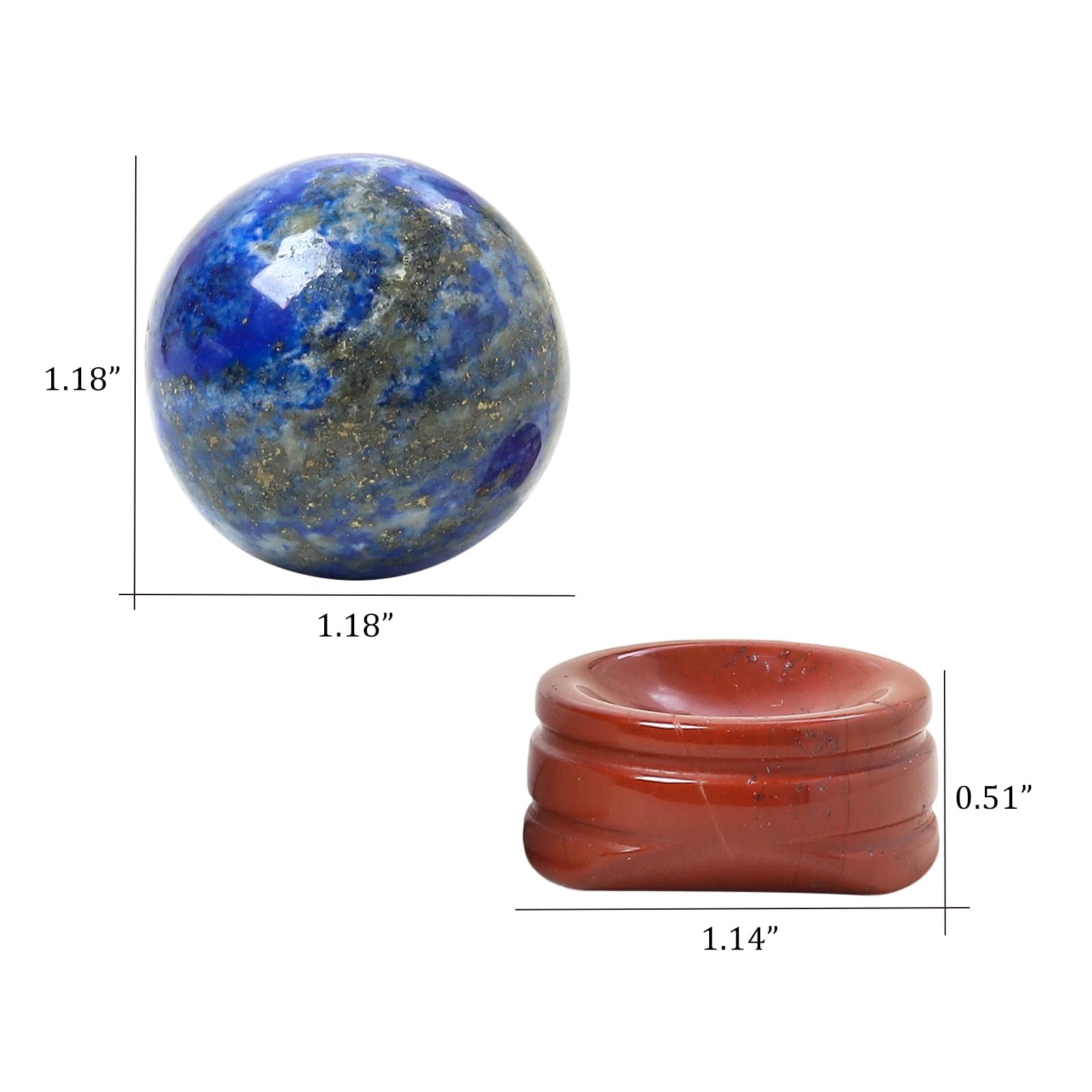 Casaper socle jaspe rouge stable pour boule lapis-lazuli.