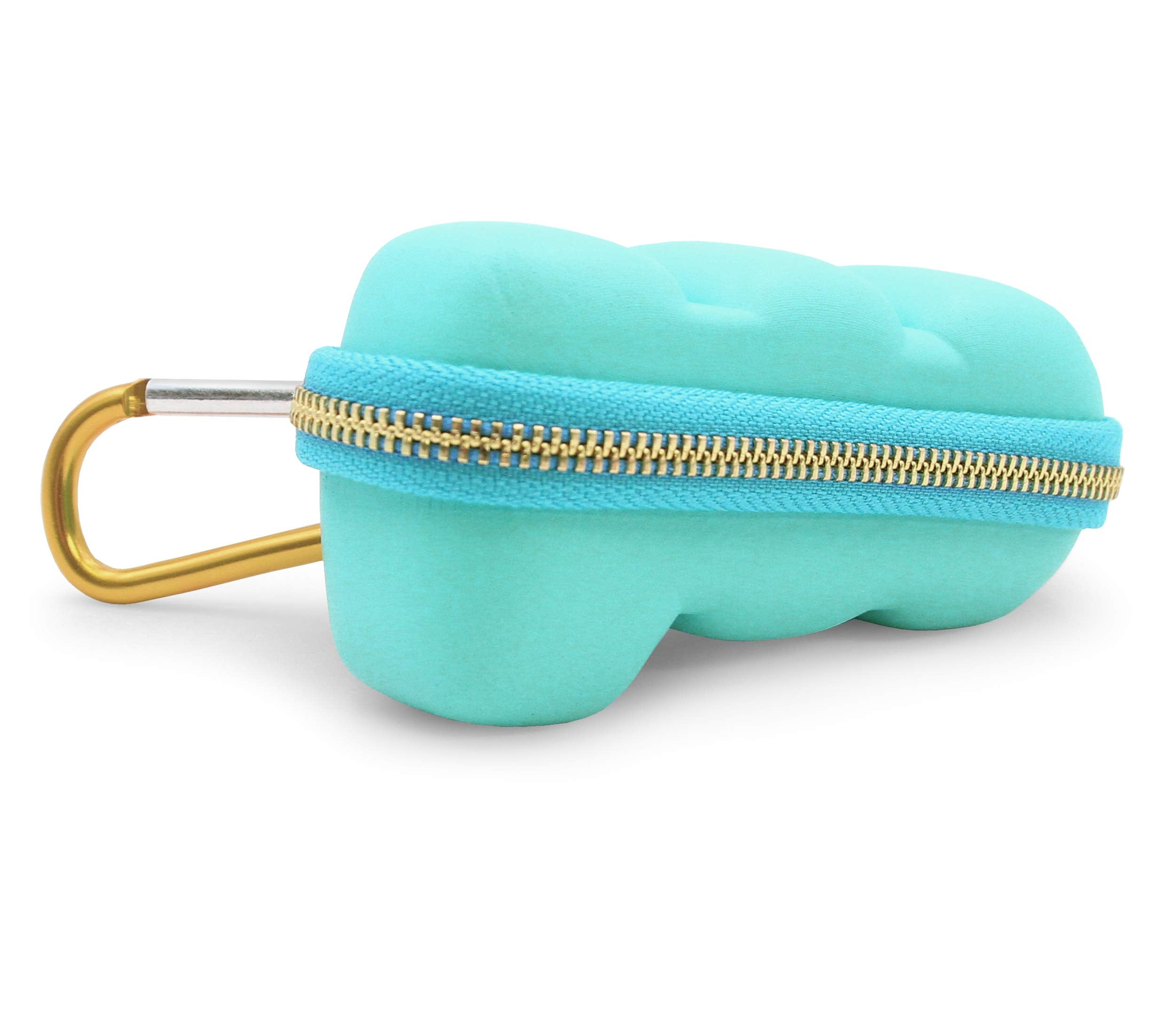 CASEMATIX étui inhalateur turquoise compact: attache mousqueton pour accès rapide.
