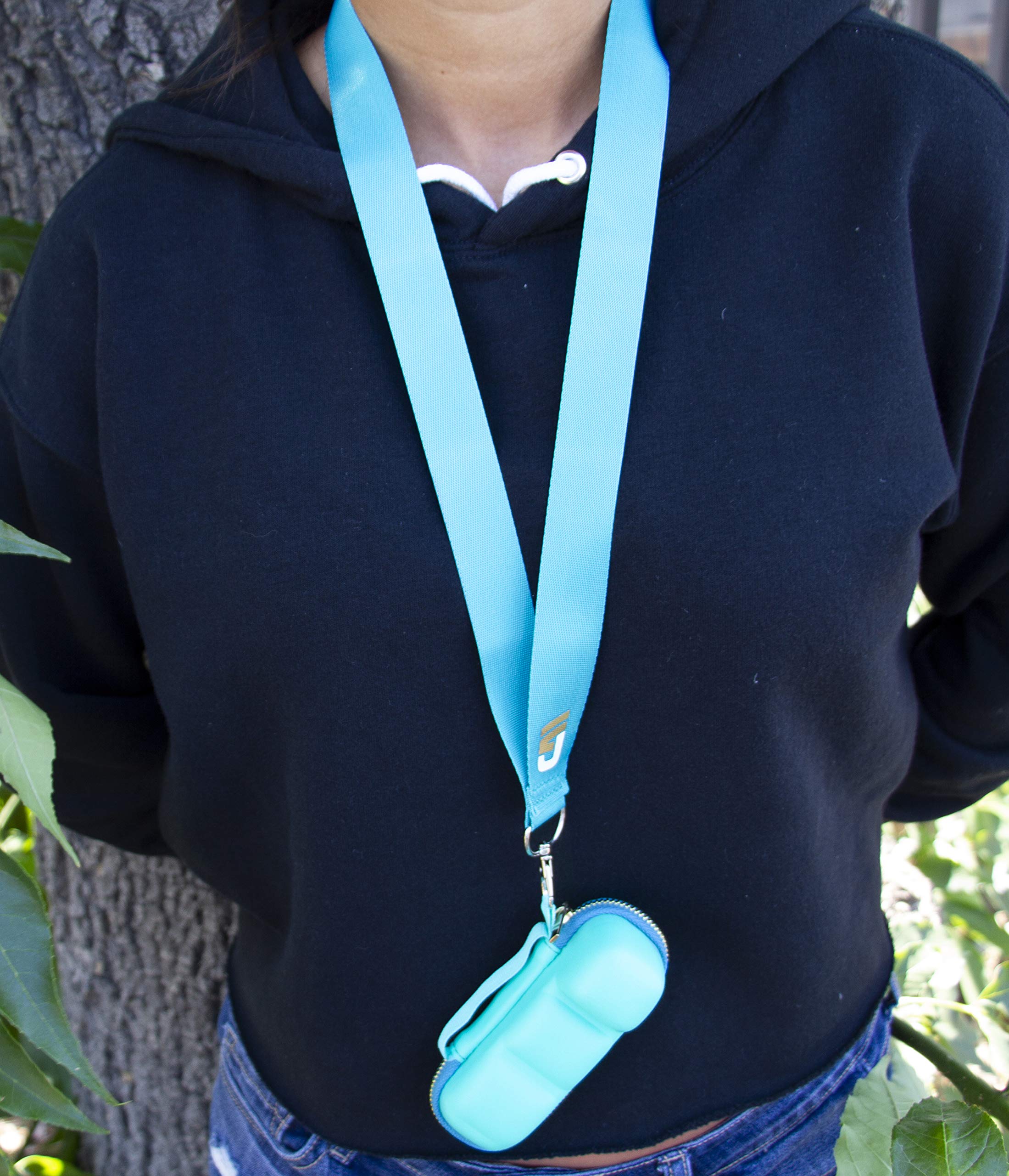 CASEMATIX étui inhalateur turquoise compact: coque EVA résistante pour voyager léger.