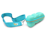 CASEMATIX étui inhalateur turquoise compact: cordon lanière pour port autour du cou.
