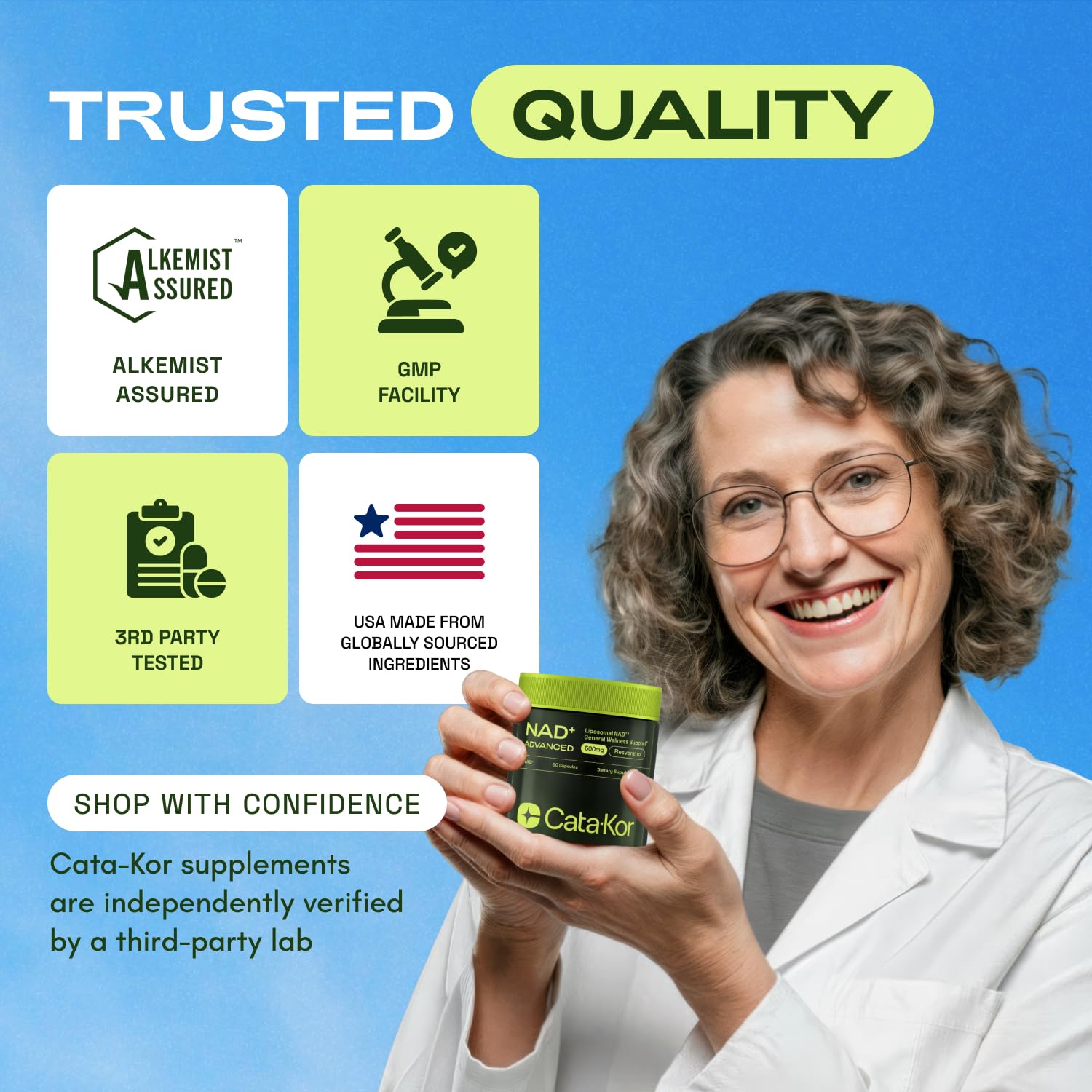 Cata-Kor Liposomal NAD Resveratrol avec certificat d’analyse par lot.