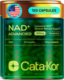 Cata-Kor Liposomal NAD, bouteille présentant des capsules faciles à intégrer au quotidien.