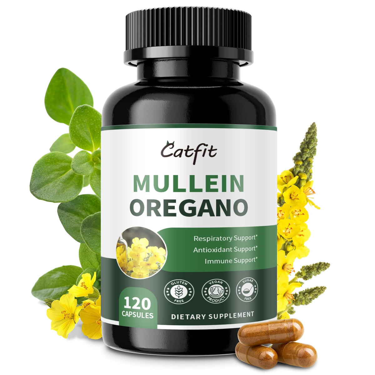 Catfit gélules Molène-Origan dans une boite prête pour votre routine respiratoire.