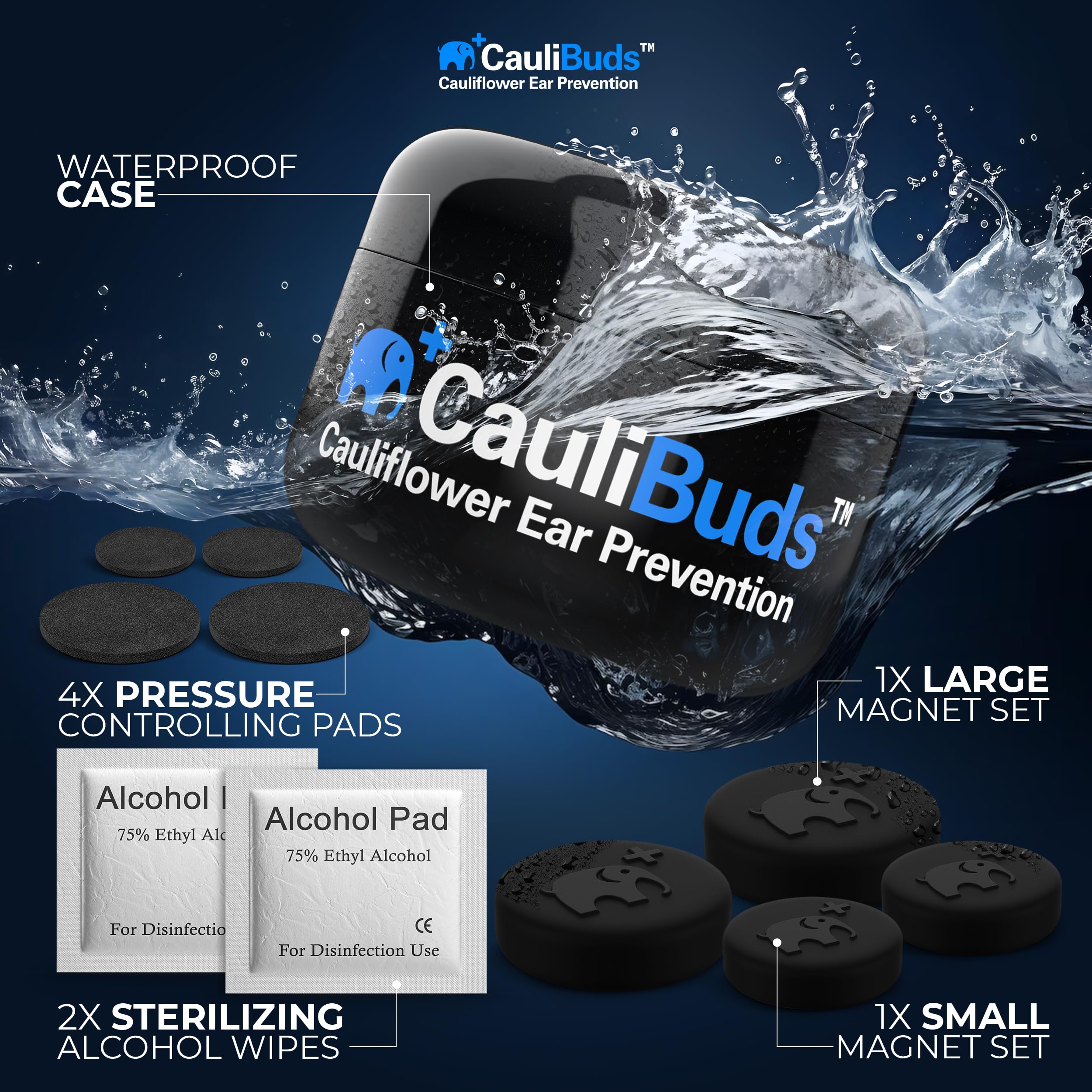 CauliBuds – aimant oreille chou-fleur, silicone médical confortable