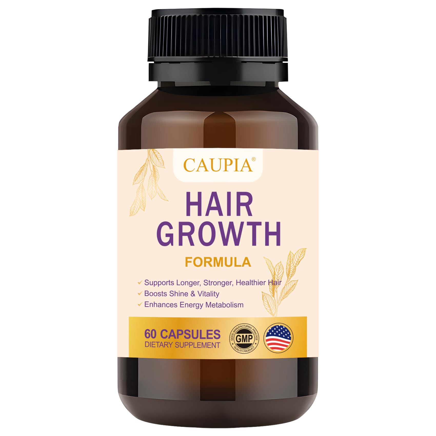 CAUPIA Hair Energy Capsules - bouteille, pratique pour une prise quotidienne et soutien des cheveux.