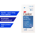 Cavilon film barrière sans douleur 3345, application douce et confort.