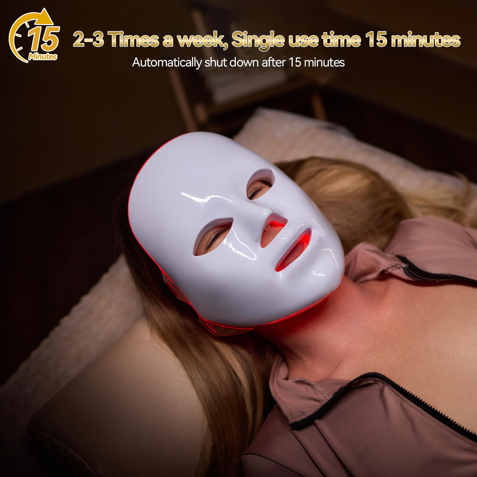 CDKMAX masque LED jaune – revitalisation rapide du teint au quotidien.