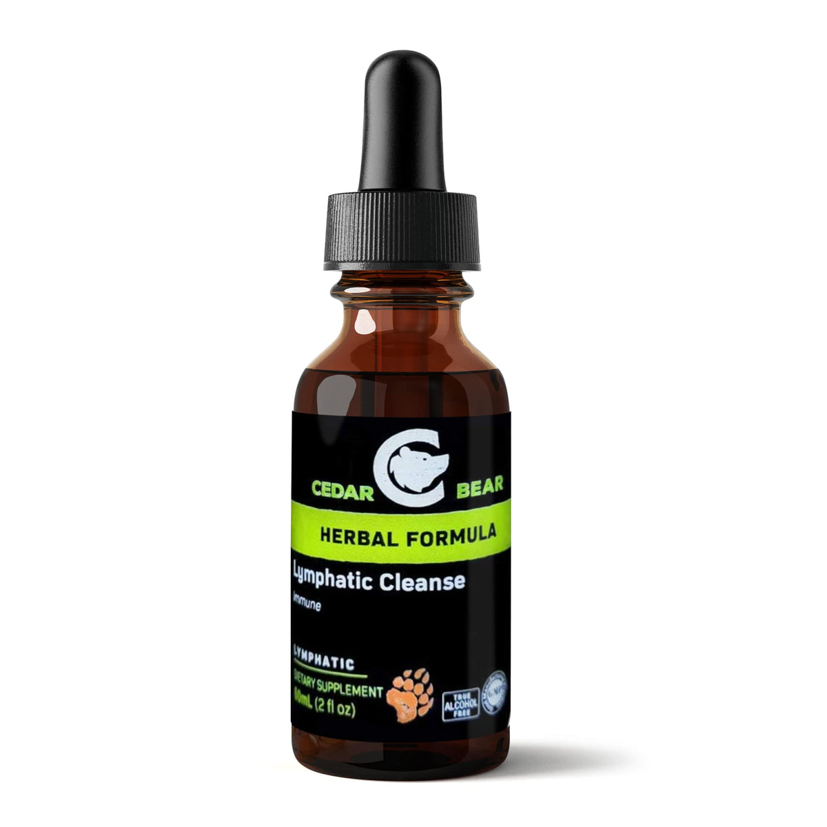 Gouttes Cedar Bear Naturales en bouteille, soutien lymphatique potentiel.