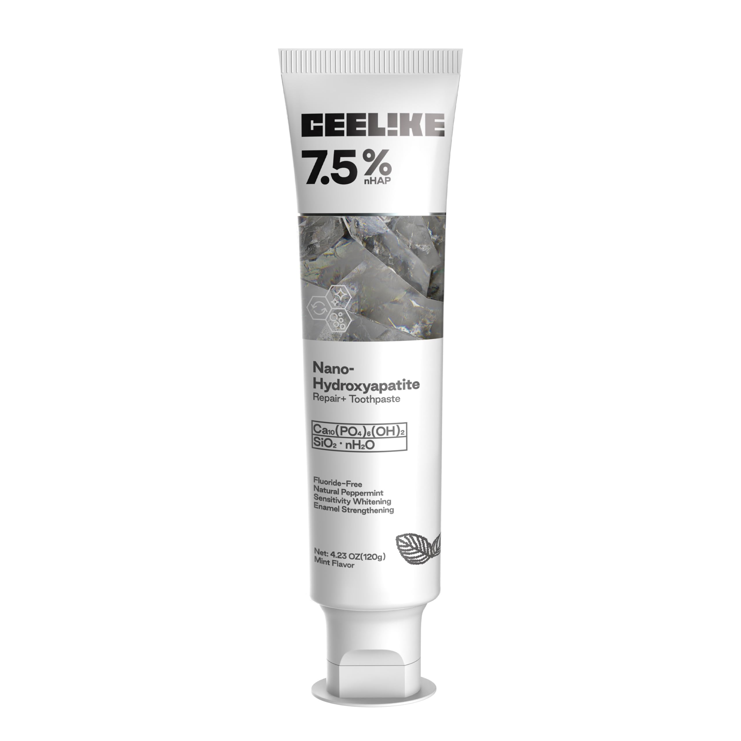 CEELIKE dentifrice hydroxyapatite 7,5% — emballage pratique pour votre routine quotidienne.