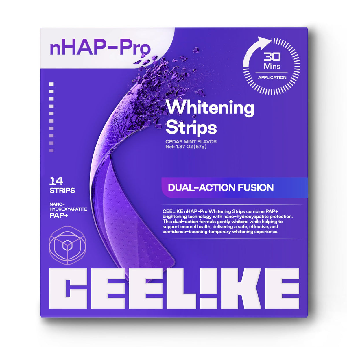 CEELIKE emballage blanchiment: emballage clair et pratique pour le kit à domicile.