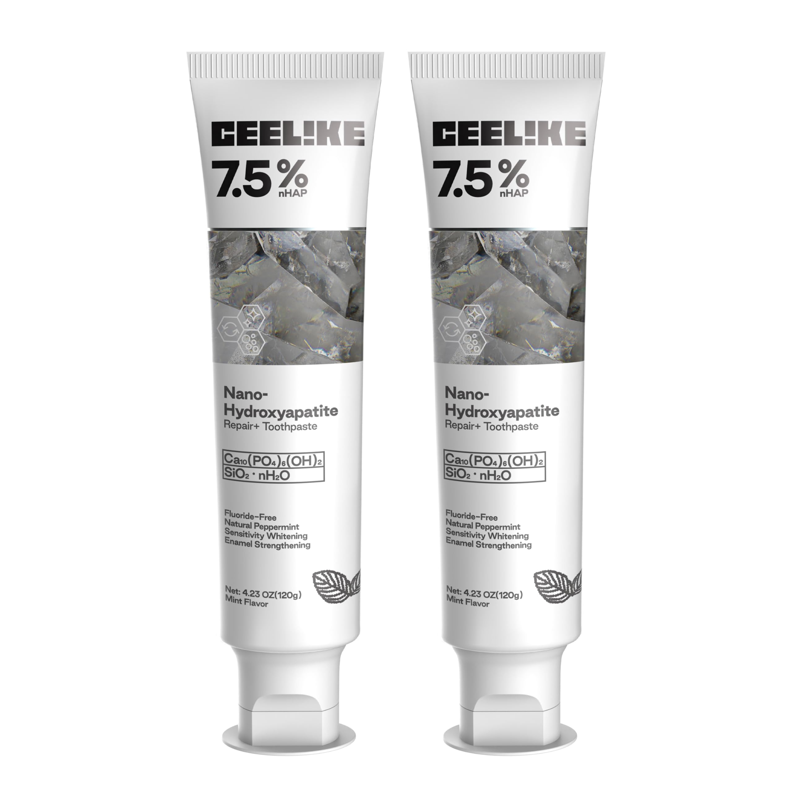 CEELIKE pâte hydroxyapatite 7,5% emballage 120 g: soin quotidien naturel.