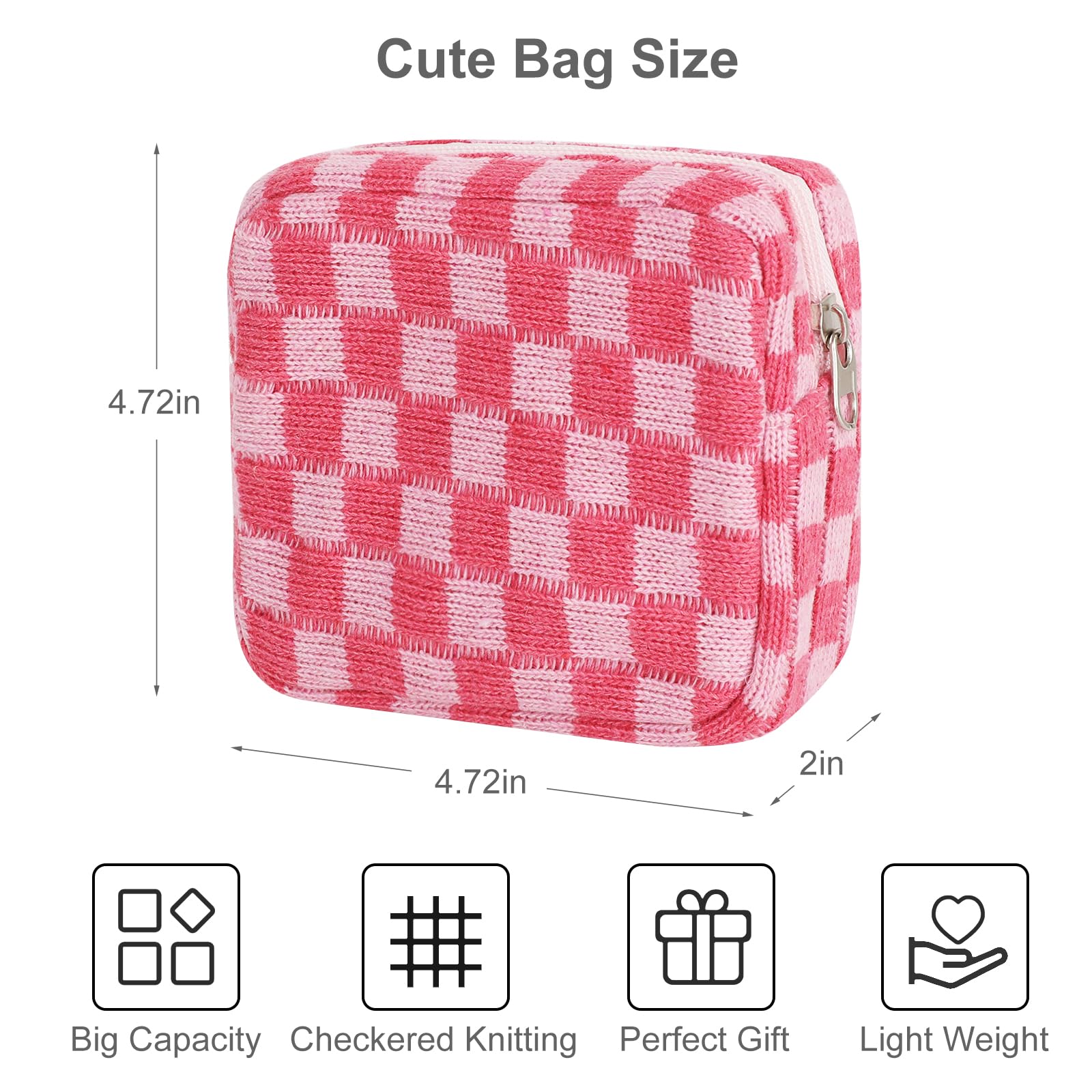 Pochette CekPo compacte, dimensions 4,7×4,7×2 pouces, glissable dans le sac.