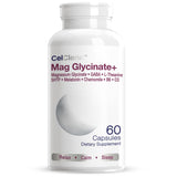 CELCLENE Magnesium Glycinate+ bouteille vue d’ensemble, démontrant une énergie sereine et un usage quotidien possible.