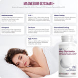 Capsules CELCLENE Magnesium Glycinate+ prêtes à être avalées pour le confort nerveux éventuel.