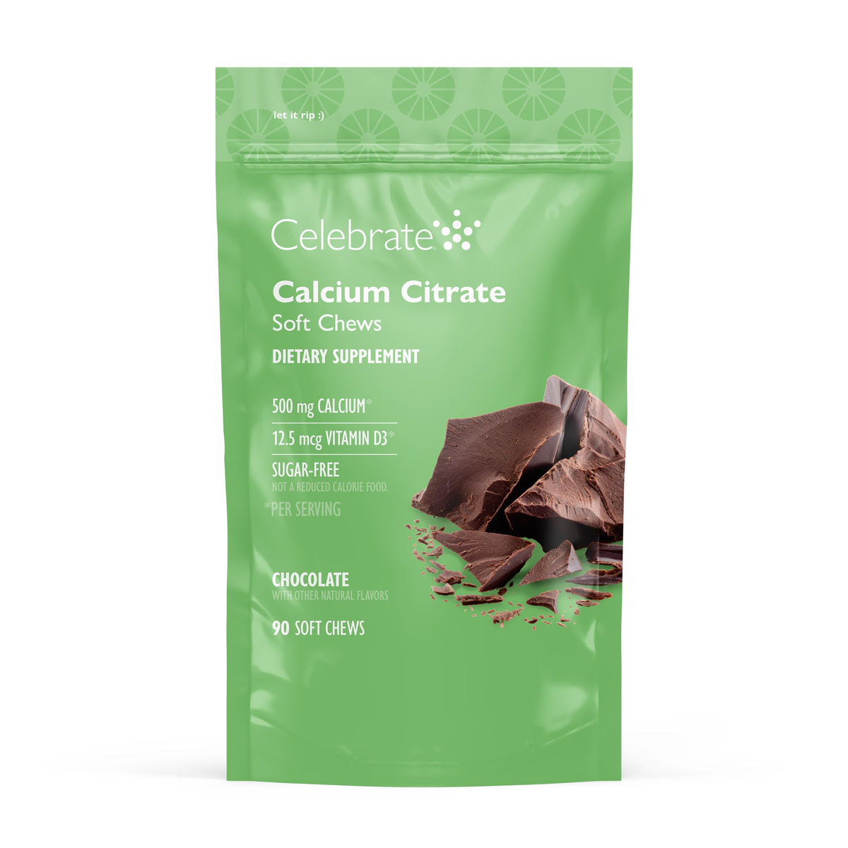 Boîte Celebrate Bariatric montrant les bonbons au calcium citrate D3, apport quotidien pratique.