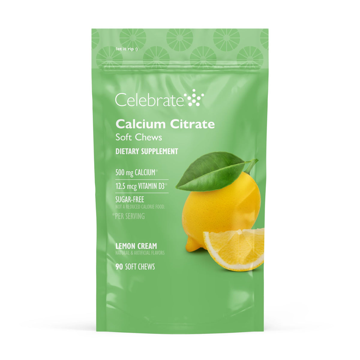 Celebrate Bariatric Calcium citrate citron: boîte pratique pour dosage quotidien.