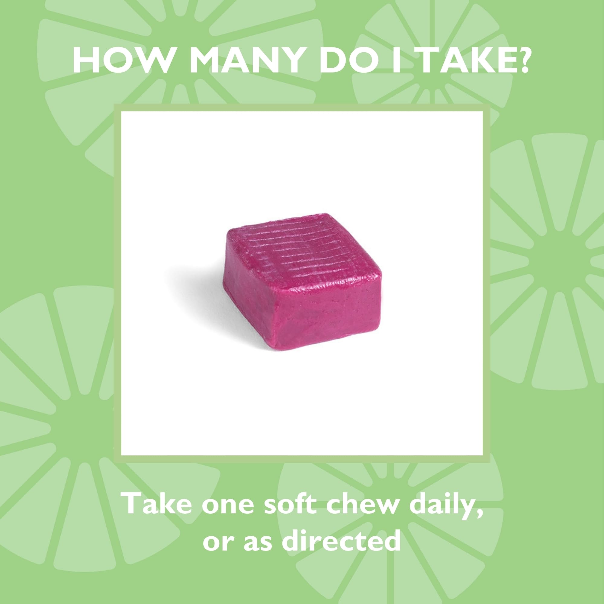 Celebrate Bariatric Calcium Chew – étiquette sans sucre et sans colorants artificiels.