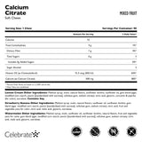 Gommes Celebrate Calcium Citrate au goût fruité, présentation fruitée et attrayante.