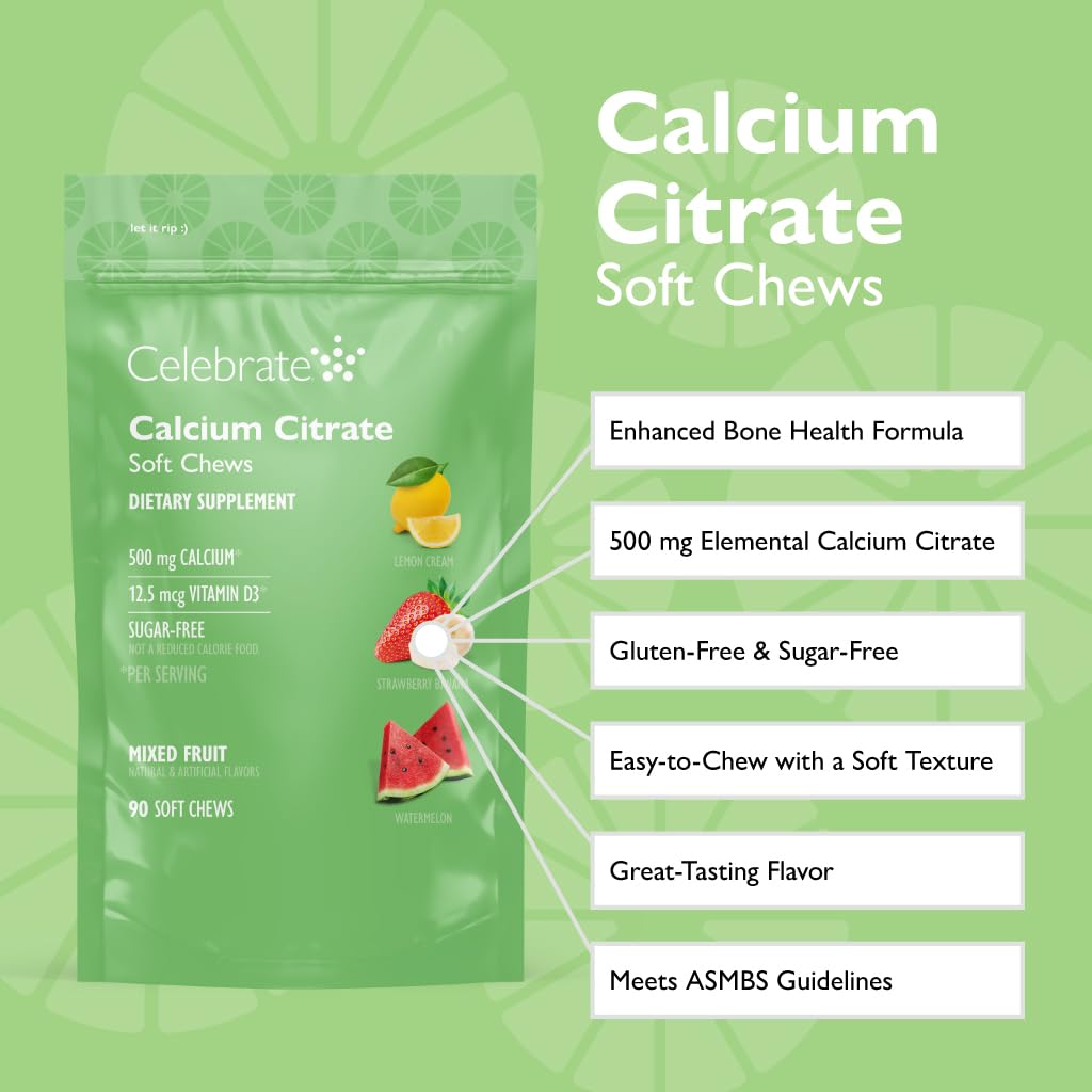 Emballage sachet refermable Celebrate, gommes calcium citrate faciles à transporter.