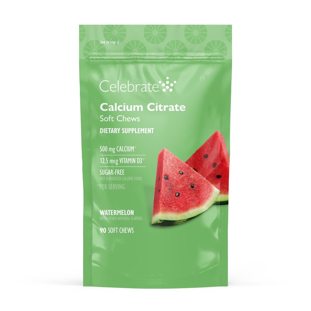 Gomme Celebrate Bariatric Calcium Citrate melon, soutien à l’absorption du calcium.