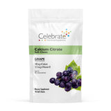 Celebrate Bariatric Calcium Citrate Gommes au goût raisin, flacon pratique pour la prise quotidienne.