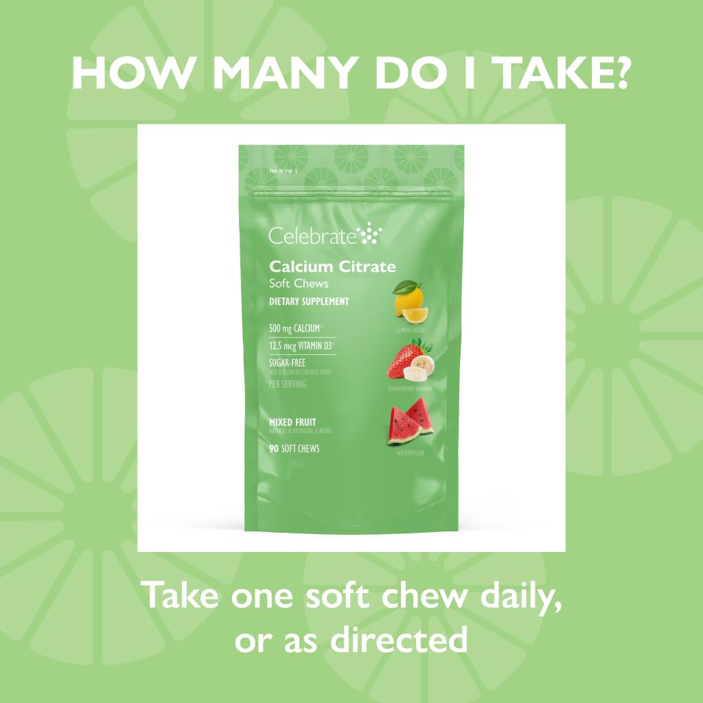 Texture douce des gommes Celebrate Calcium Citrate, sans grumeaux.
