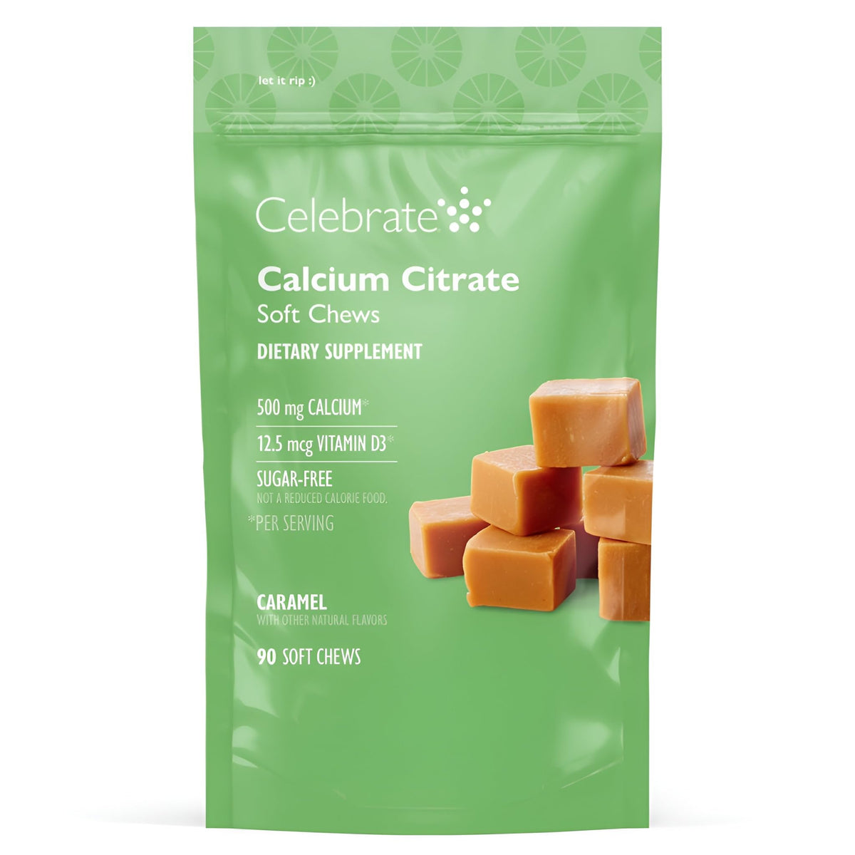 Gommes Celebrate Bariatric Calcium Citrate en bouteille, pratique à emporter
