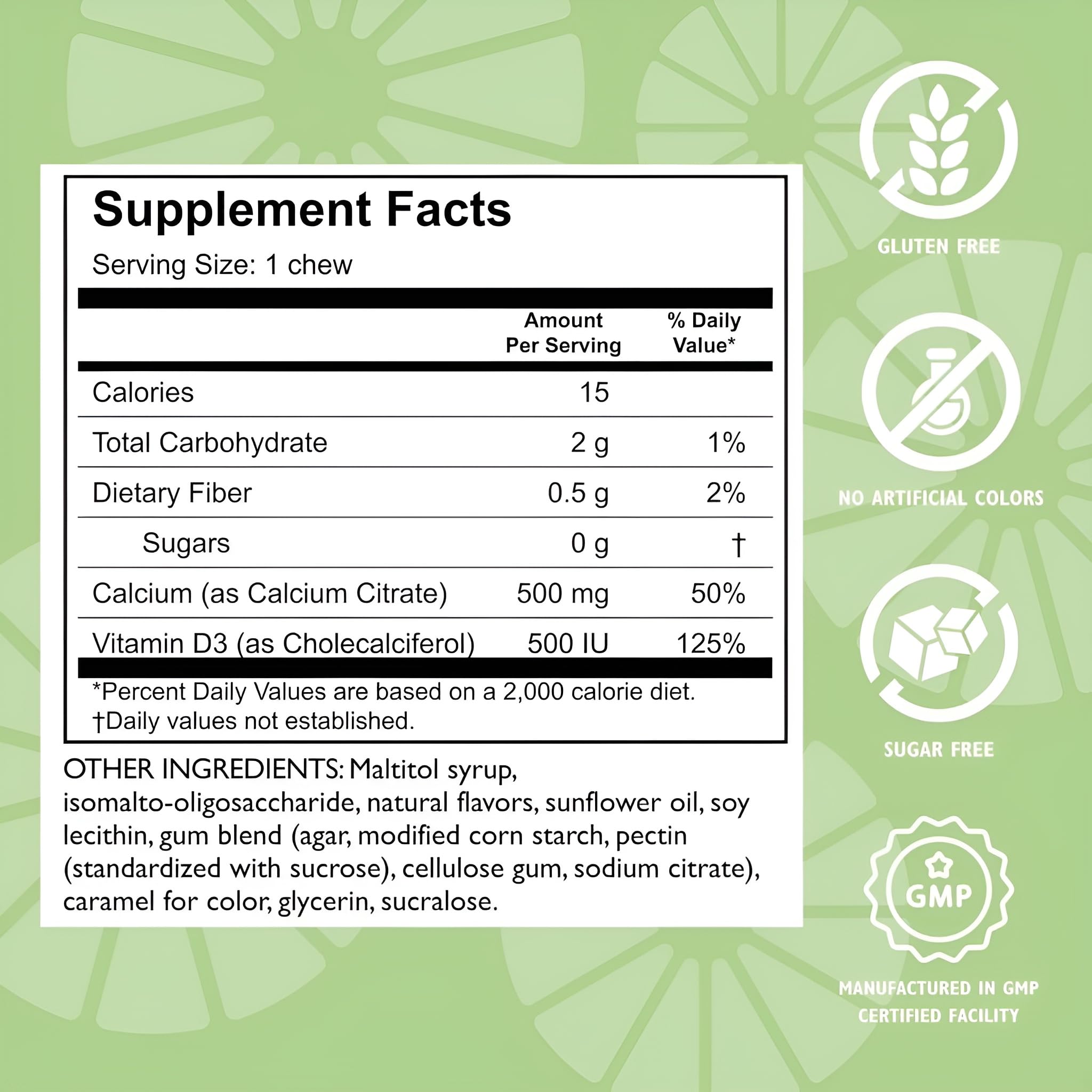 Gommes Celebrate Bariatric Calcium Citrate sans sucre, option diététique