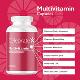 Celebrate Bariatric Multivitamine sans fer: emballage clair et pratique pour une utilisation quotidienne.