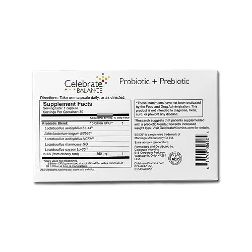 Balance prébiotiques Celebrate Bariatric, capsules: nourrir les probiotiques pour une flore saine