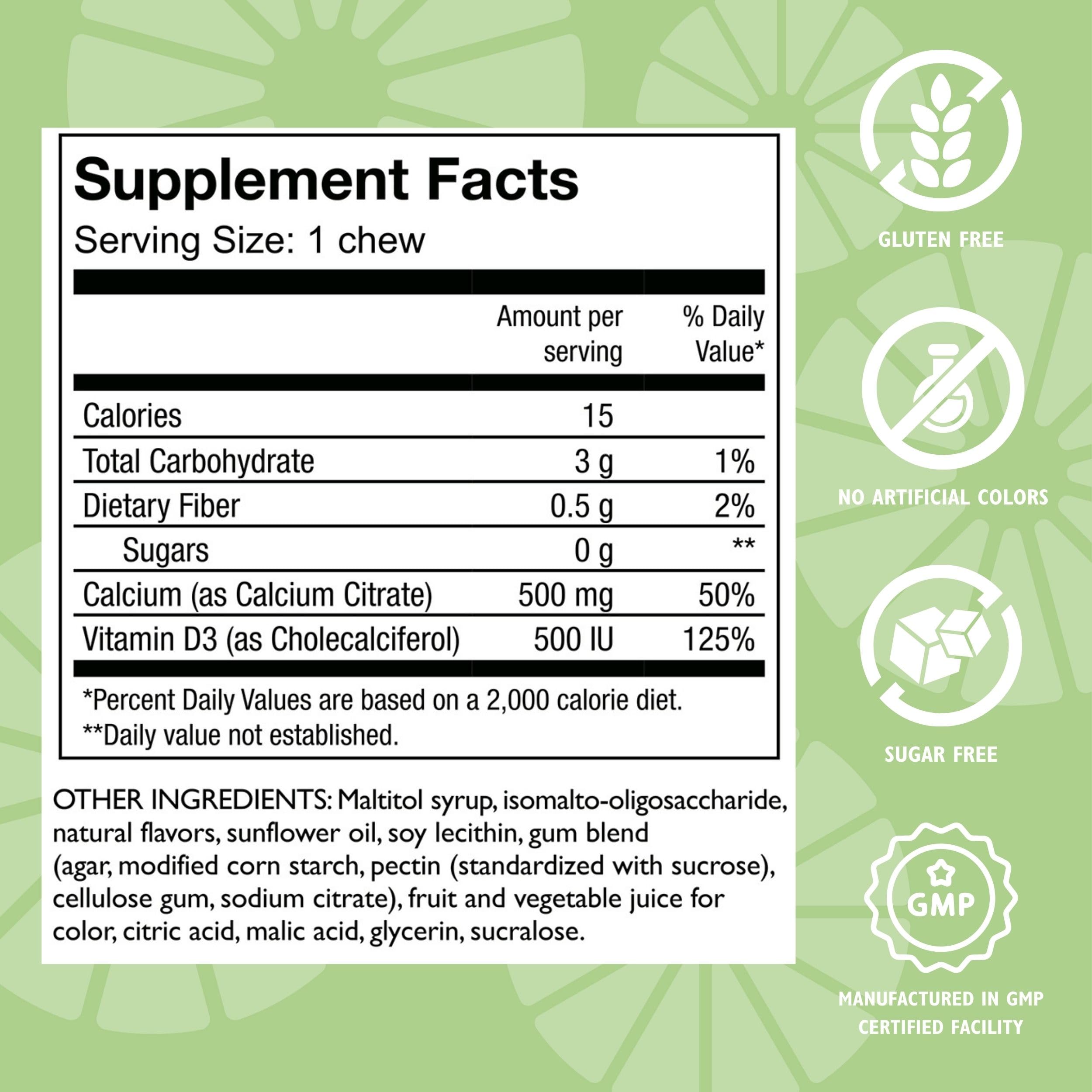 Calcium citrate 500 mg + D3 500 UI – absorption optimisée