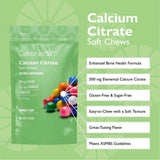 Gommes Celebrate Vitamins Calcium Citrate, détail-texture douce et agréable, sans collant.