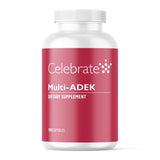Celebrate Vitamins Multi ADEK sans fer, bouteille pratique pour une supplémentation quotidienne.