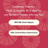 Celebrate Vitamins Multi-Complete, capsules faciles à avaler pour une utilisation quotidienne post-chirurgie.