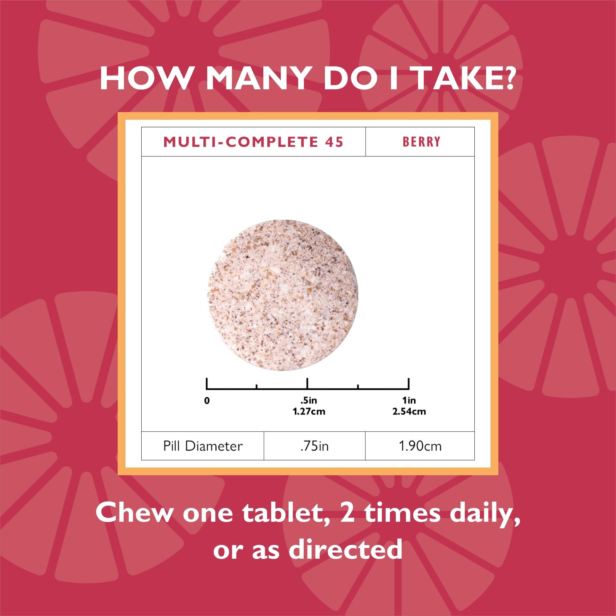 Dose quotidienne Celebrate Chewables Multi-Complete pour un soutien nutritionnel post-chirurgie.